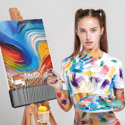 GETHPEN 29pcs Paint Brush Set, Acrylic Paint Brushes, Oil, Watercolor - style: Assorted Shapes