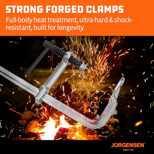 Jorgensen 12-Inch Light-Duty Drop Forged Steel Bar Clamps, 2-Pack - size: 12 Inch
