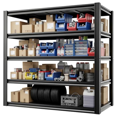 5-Tier Heavy Duty Garage Shelving, 2,750 lbs Capacity Adjustable Metal Storage Shelving Unit for Garage, Basement, Warehouse and Workshop, 35" W x 15.5" D x 72" H - size: 5T 35"W x 16"D x 72"H