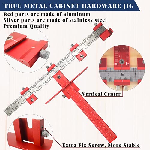 Cabinet Door Handle Jig for Hardware Mounting with Φ5mm& Φ4mm Drill Guide