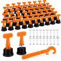 50 Sets Reusable Tile Leveling System Kit with Wrench, 1/16 Inch Tile Spacers and Leveling Clips, Anti Lippage Tile Leveler Tool for Floor Wall Installation, Ceramic Porcelain Tiles