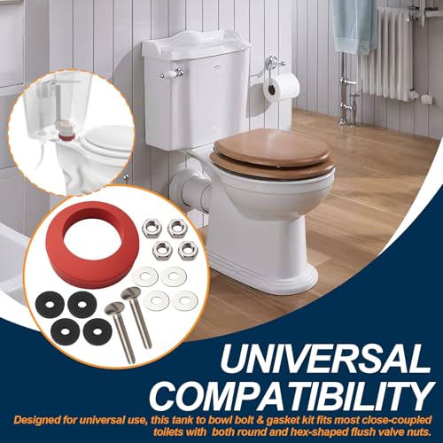 6102 Toilet Tank to Bowl Bolt & Gasket Kit fit for Fluidmaster Toilets