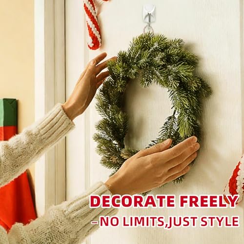 JulyWind 25 pcs Small wall Hooks for Hanging, Heavy Duty Towel Hanger for Bathroom with 28 no Damage Adhesive Removable Strips, Dorm Essentials forwreath,hat,Coat