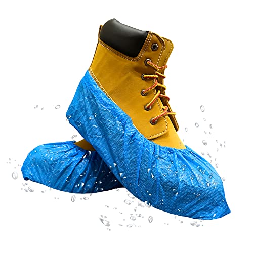 INNOVATIVE HAUS Blue Waterproof Disposable Booties, Shoe Covers, XL