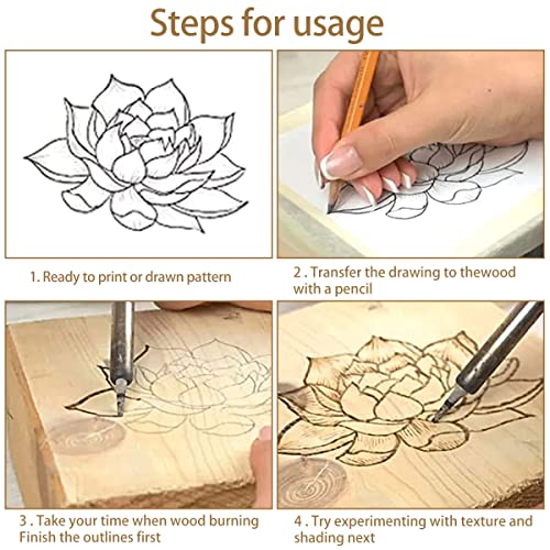 FUYGRCJ- 56Pcs Wood Burning Tip Set Letter Wood Burning Tool Including Alphabet Number Symbol Brass Alphabet Number Template for DIY Embossing Carving Craft Wood Burning
