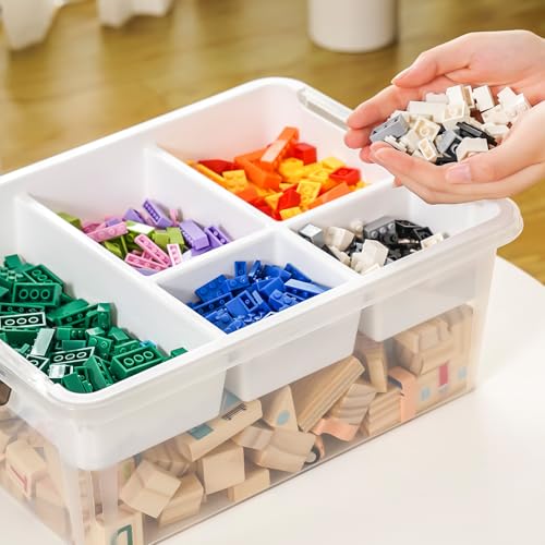 17QT Clear Plastic Craft Storage Box with Removable Tray & Lid - 2 packs - size: 2Pack-17QT