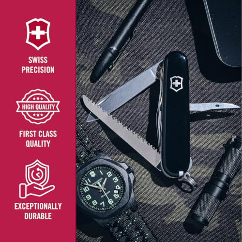 Victorinox Huntsman Swiss Army, 15 Function Pocket Knife, Black - color: Black, style: Single Knife