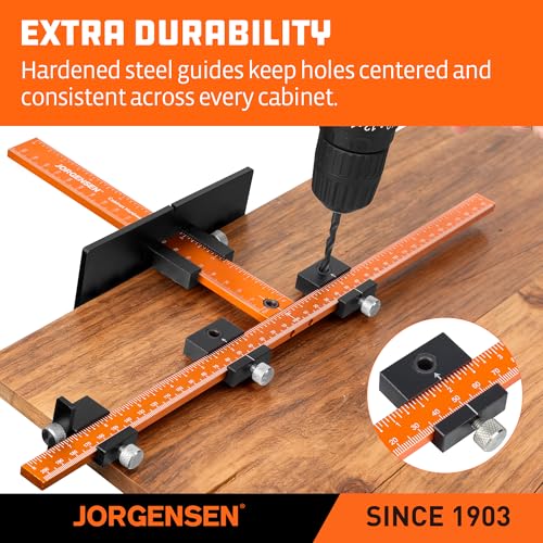 JORGENSEN Cabinet Template Jig for Handle and Knob, Drawer Hardware Jig