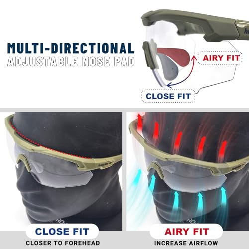 HTS HUNTERSKY Ballistic Tactical ANSI Z87.1+ Impact Protection Anti Fog Shooting Glasses Military Grade Airsoft Range - color: S Black Clear