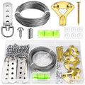 MAPVOLUT 88Pcs Heavy Duty Picture Hanging Wire Kit, Include 50Ft Stainless Steel Wire Picture Hanging for Photo Mirror Frame, up to 110lbs, D Ring, Picture Hangers, Screws, Hanging Hooks, Nails, Level - style: Picture Hanging Wire Kit