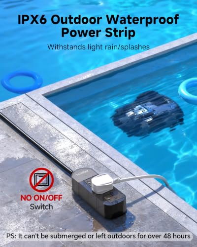 Outdoor Power Strip Weatherproof, 3 AC Outlets, 15FT Extension Cord - size: 15FT