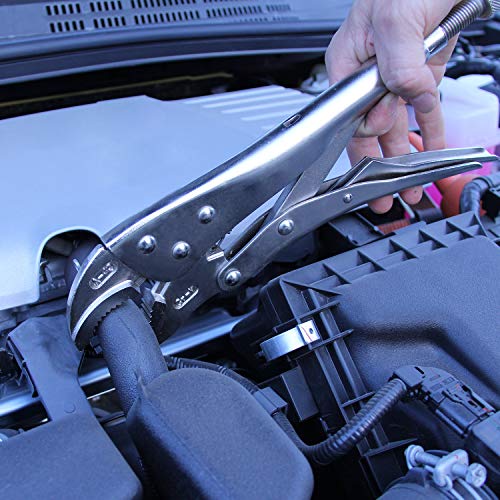 12-inch Heavy Duty Locking Pliers, Chrome Vanadium Steel, Curved Jaw Locking Pliers