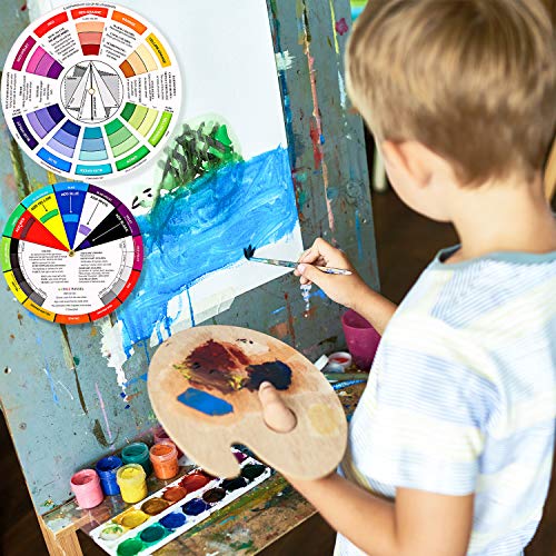 Nezyo 4 Pcs Color Wheel Paint Mixing Learning Guide Art Class Teaching Tool