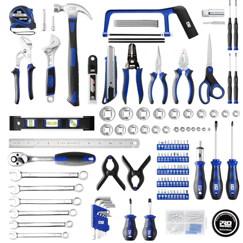 Prostormer 259-Piece Tool Kit, General Household Hand Tool Set, Blue - color: Blue