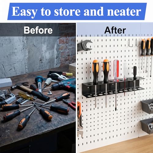 3 Pcs Screwdriver Holder Wall Mount with 23 Holes, Heavy Duty