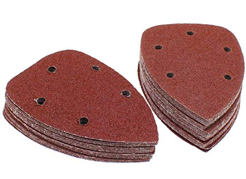 50 Pcs Mouse Detail Sander Sandpaper, 40 Grit, 5 Hole - size: 40 Grit - 50 Pcs