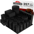 X-Protector 357 Pcs Black Felt Furniture Pads - Heavy Duty Floor Protectors - size: 357 PCS Black