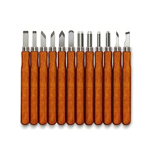 Wood Carving Tools Kit - Wood Carving Knife Set for Beginners, Professionals, Hobbyists, Artists, and Sculptors - Multipurpose Sculpting, Soap Carving, Pumpkin Carving(WOOD HANDLE)