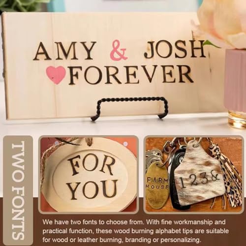 Arokimi Wood Burning Tips,Uppercase Alphabet HotStamps Set for Branding and Personalization of Wood, Leather, and Other Surfaces, Letters