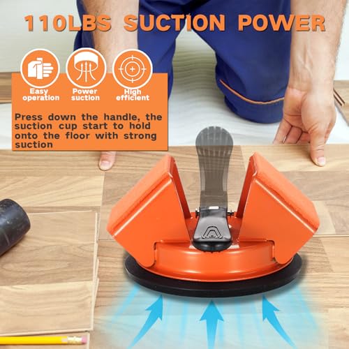 REXBETI Floor Gap Fixer Tool, Plank Gap Repair Kit, Heavy Duty Suction Cup - size: 2