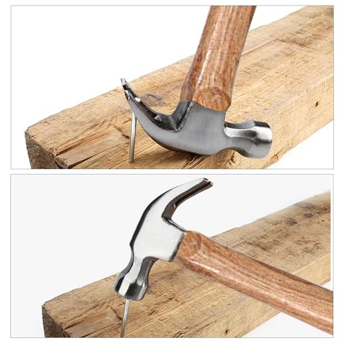 UToolmart 8.8 Ounce Claw Hammer - Forged Carbon Steel Head - Etched Solid Oak Handle for more durability - size: 30cm