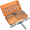 42-in-1 Magnetic Ratchet Screwdriver Set with Detachable T-Handle & Case, Multi-Bit Precision Driver Kit for Electronics, PC, Bicycle, Furniture Repair, Eyeglass, and DIY Gifts （Orange） - color: Orange