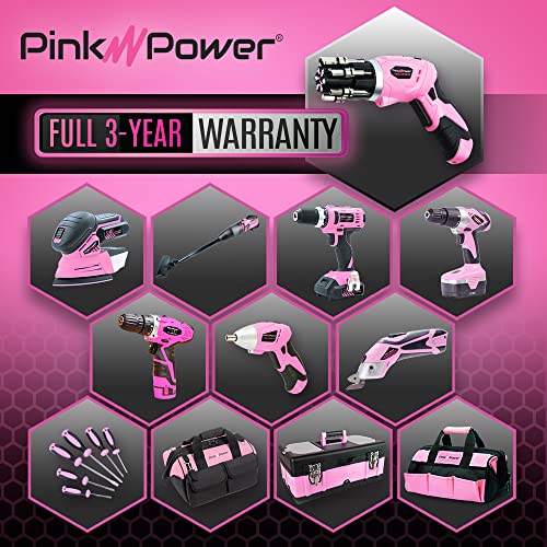 Pink Power Electric Screwdriver Cordless Mini Drill Set for Women