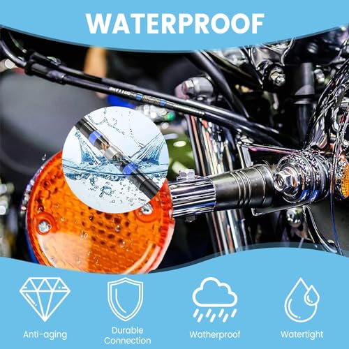 130 PCS Blue Heat Shrink Butt Connectors,16-14 AWG, Self Soldering Butt Connector, Waterproof Solder Seal Wire Connectors, Butt Splice Wire Terminals for Automotive Marine Boat - size: AWG 16-14 (Qty: 130)