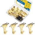 Uniclife 10 Pcs 100 lb Heavy Duty Picture Hangers for Drywall & Wood, Picture Hanging Hooks with Nails, Picture Hanging Hardware, Frame Hooks Picture Hooks for Hanging Photos Mirrors Paintings - size: 10 Pieces, style: Gold