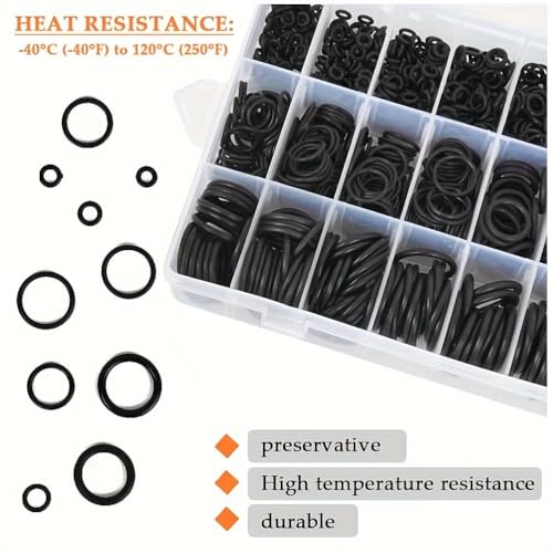 O Ring Assortment Kit 24 Sizes 1200 Pcs Nitrile Rubber Seal O-Rings - style: 24 Size/1200 Pcs