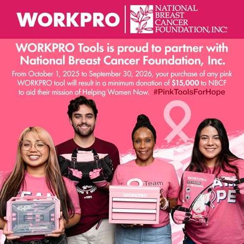 WORKPRO 16FT Pink Tape Measure, 1/8 Fractions Easy Read Measuring Tape - color: Pink, size: 16FT