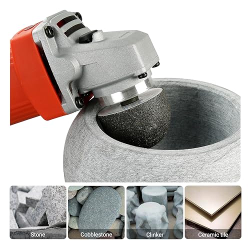LOZLIN 4PCS Cylindrical Diamond Grinding Wheel Polishing Head Abrasive Sanding Wheel 50/100/200 Grit Angle Grinder Grinding Heads Matching Extensions (Round) - style: Round