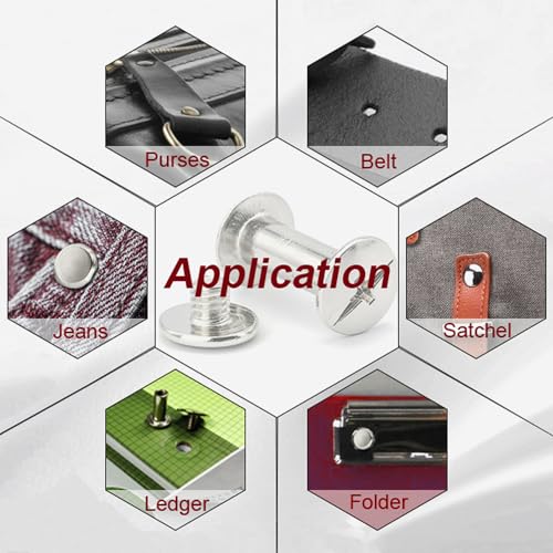 40 Sets M5*8 304 Stainless Steel Chicago Screw Kit Leather Rivets Screw Rivets Chicago Screw Buttons DIY Leather Trim - color: 304 stainless steel, size: M5*8mm