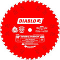 Diablo General Purpose Saw Blade for Wood - 10" Diameter, 40 ATB Teeth