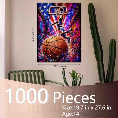 Street Basketball Shooting Jigsaw Puzzles for Adults 1000 Pieces - color: Sports 01