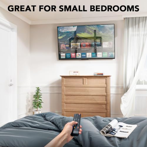 Pipishell Tilt TV Wall Mount Bracket Low Profile for Most 23-55 Inch LED LCD OLED 4K Flat Curved TVs up to 99lbs Max VESA 400x400mm, 8° Tilting for Anti-Glaring, Fits 8-16 inch Wood Stud - size: 23"-55" Tilt TV Wall Mount