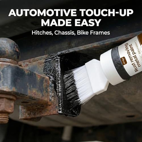 Black Touch Up Paint for Metal，2-in-1 Rust Converter，6.35 Fl oz - color: Metallic Black