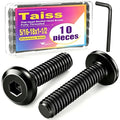 Taiss 10pcs 5/16-18x1-1/2 Flat Head Socket Head Screw,Furniture Bolts,Furniture Screws 304 Stainless Steel,1/4 Bolts Black Zinc Plated Fully Threaded,Countersunk Connector Screws with Hex Spanner - size: 10PCS 5/16-18x1-1/2"