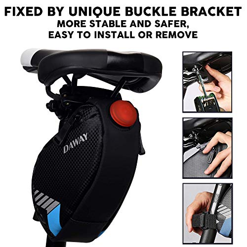 DAWAY Bike Repair Tool Kits - Bicycle Repair Bag & 120 PSI Bike Pump or Saddle Bag Set, with 16 in 1 Bicycle Multitool, Bike Tire Levers Wrench, Portable Patches Fixes - Practical Cycling Accessories - style: bike tool kits with saddle bag