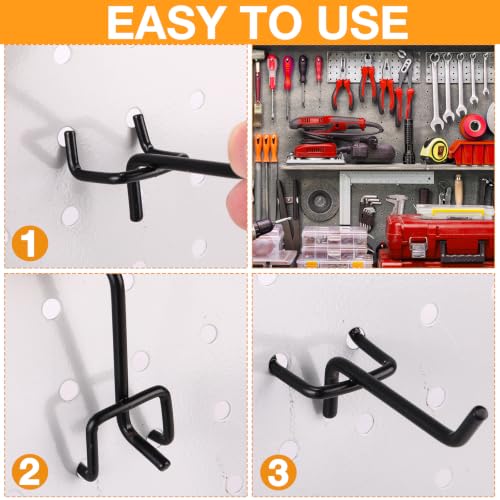 Shimeyao 200 Pcs Peg Board Hooks Stainless Steel Pegs,2.8 Inch,Black - color: Black, size: 2.8 Inch