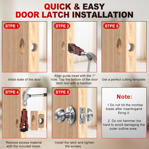 Door Hinge Jig, Door Hinge Template Kit for Router, Door Lock, Latch Kit - style: With Plastic Door Lock and Latch Kit