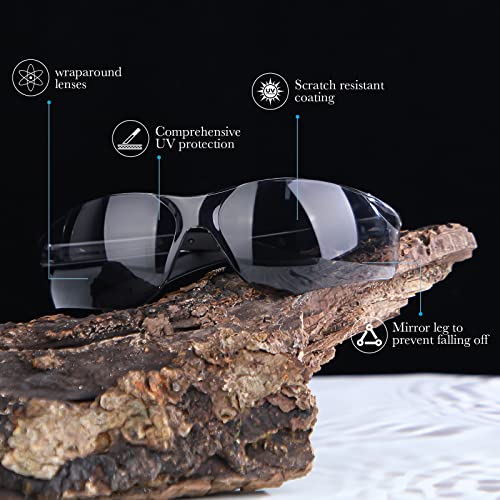 12 Pack Safety Glasses Bulk for Men Women, Tinted Safety Glasses, Gray - color: Gray