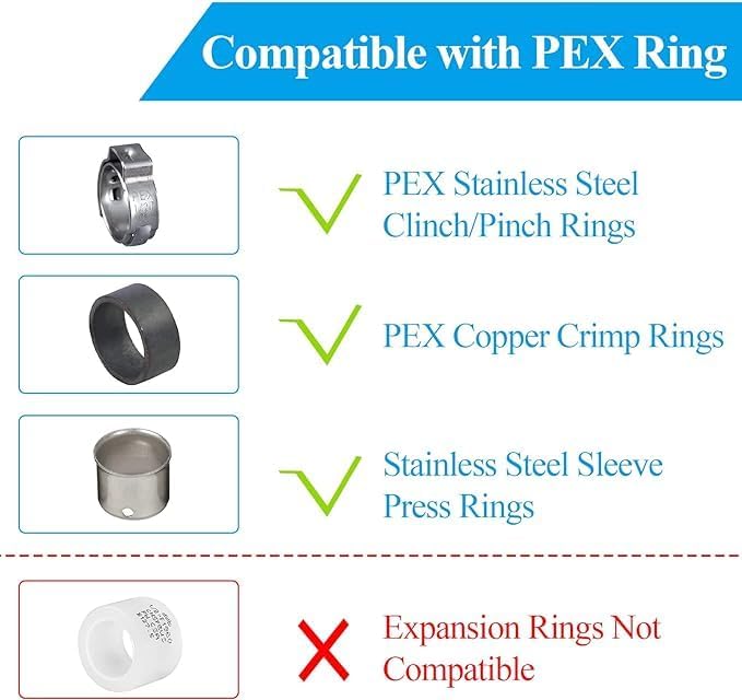 WiseWater 60 Pcs Pex Fittings, 3/4 inch T PEX Tee(20PCS) & 90 Degree Elbow & Straight Coupling, Brass Barb Crimp Pipe Fitting for Pex Pipe(Pack of 60), UPC Certified - size: ZH61902(3/4" PEX FITTINGS 60pk)