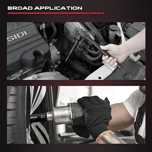 29-Piece 1/2" Drive Impact Socket Set, SAE (3/8 to 1 inch) and Metric (10-24mm) Sizes with Extension Bars Standard Deep Socket Set CR-V Material High Durability Impact Wrench - style: 1/2" | 29-Piece Standard & Deep