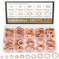 225 Pieces Copper Metric Flat Washers, Sealing Washers, Kindroufly 10 Sizes Copper Washers, Metal Washers Assortment Kit (M5 M6 M8 M10 M12 M14 M16)