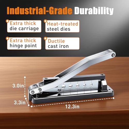 Heavy Duty Bench Hose Crimper Kit with 100 Ferrules (50x 0.593" ID& 50x 0.625" ID) - for 1/4", 5/16", 3/8" PVC, Rubber & Air Hoses Crimping Tool, Portable Torch Hose Repair Kit