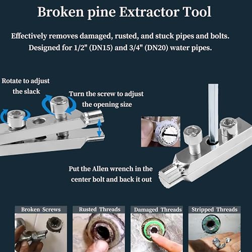 5pcs PVC Pipe Threader Kit with Broken Bolt Extractor Set