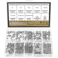252 Pieces #2-56 x 3/16", 1/4", 5/16", 3/8", 1/2", 5/8", 3/4", 1", Countersunk Head Socket Cap Screws Nuts Washers Assortment Kit, 304 Stainless Steel, Fully Machine Thread - size: #2-56, style: Countersunk Head