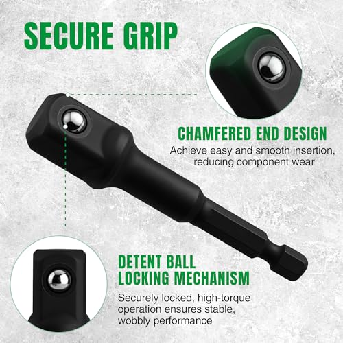SK 5-Piece Impact Socket Adapter Set with Magnetic Drill Bit Holder