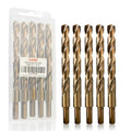 Luckyway 1/2" Cobalt Drill Bit (5 Pcs), Jobber Length Twist Drill Bit Set for Hard Metal, Stainless Steel, Cast Iron, Wood and Plastic, with Storage Case - style: 1/2" (5Pcs) Cobalt Drill Bits